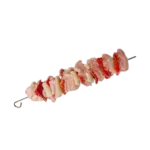 Brochette de haut de cuisse de poulet poivrons oignons