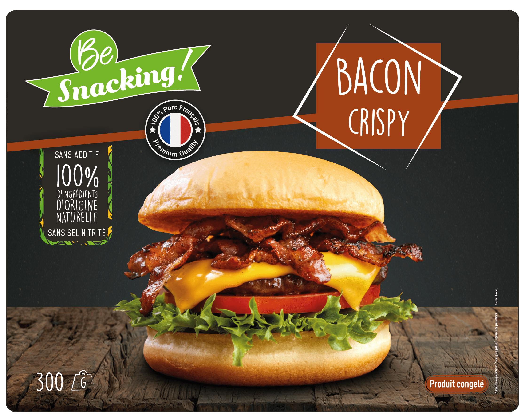 Bacon de porc crispy origine France Be Snacking