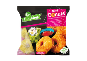 Mini donut de pollo empanado cornflakes con pepitas de queso fundido - Be Snacking