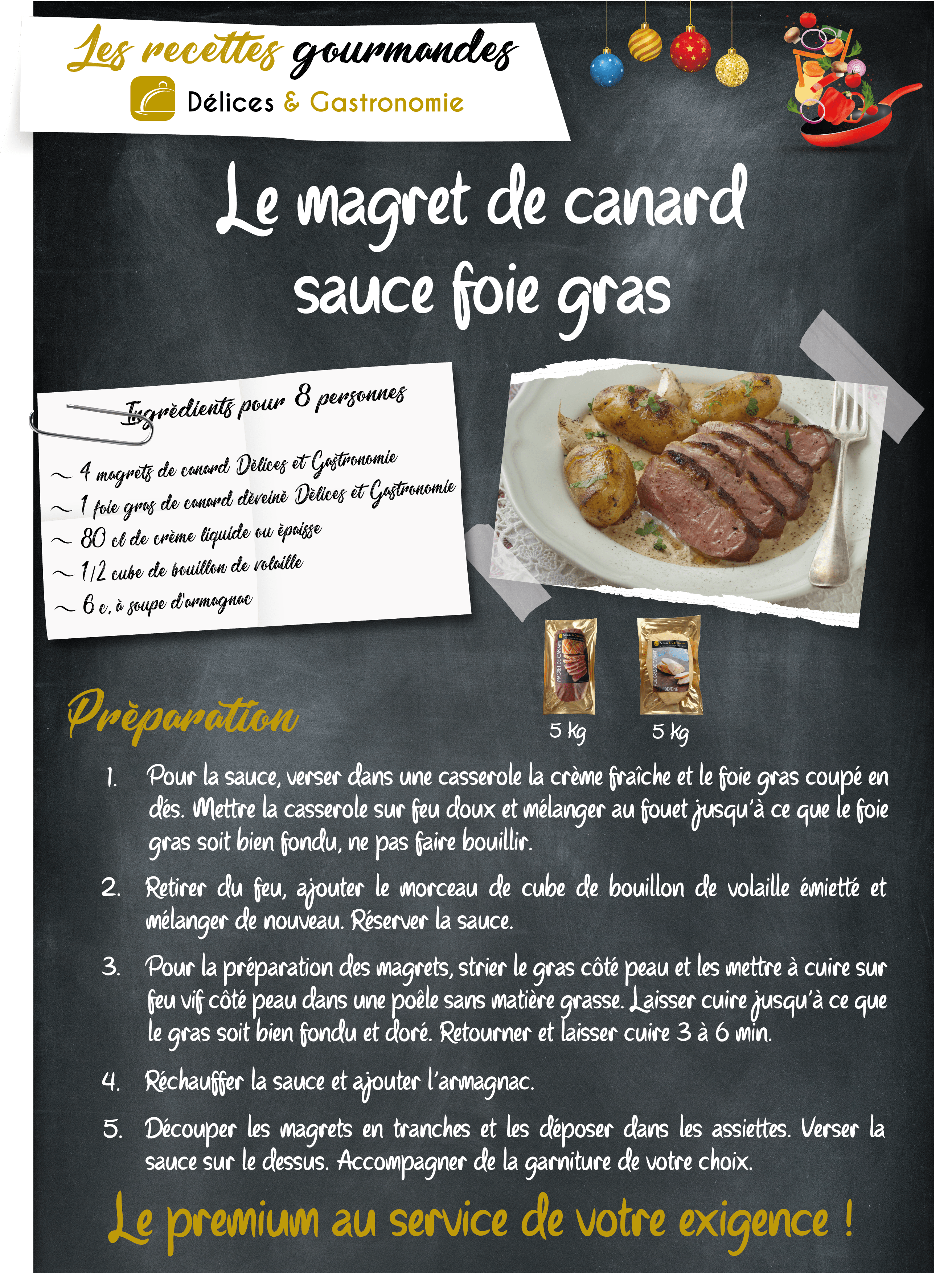 Fiche recette magret de canard sauce foie gras - Volatys