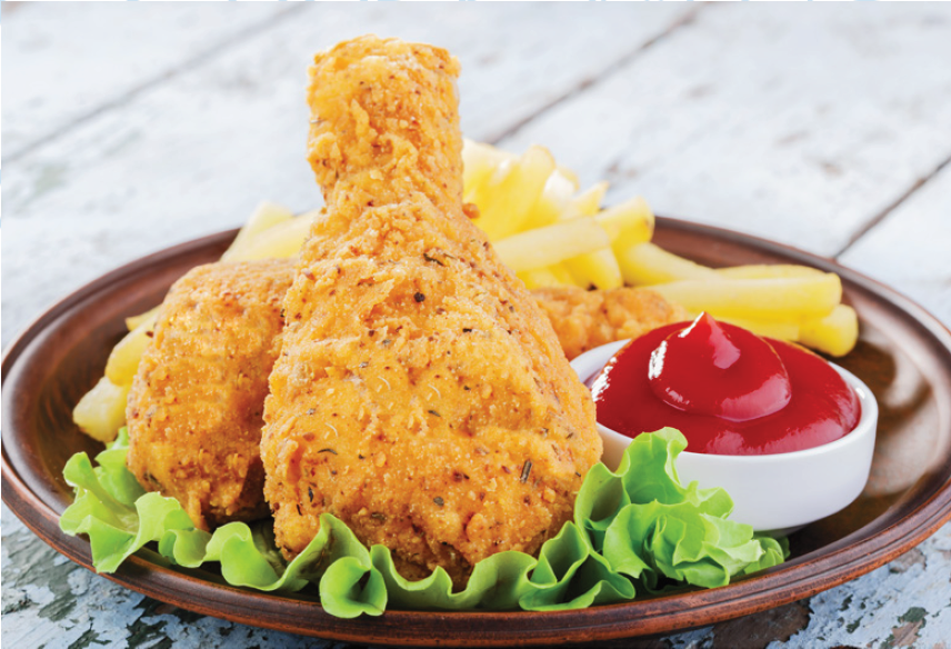 The spicy breaded chicken drumstick