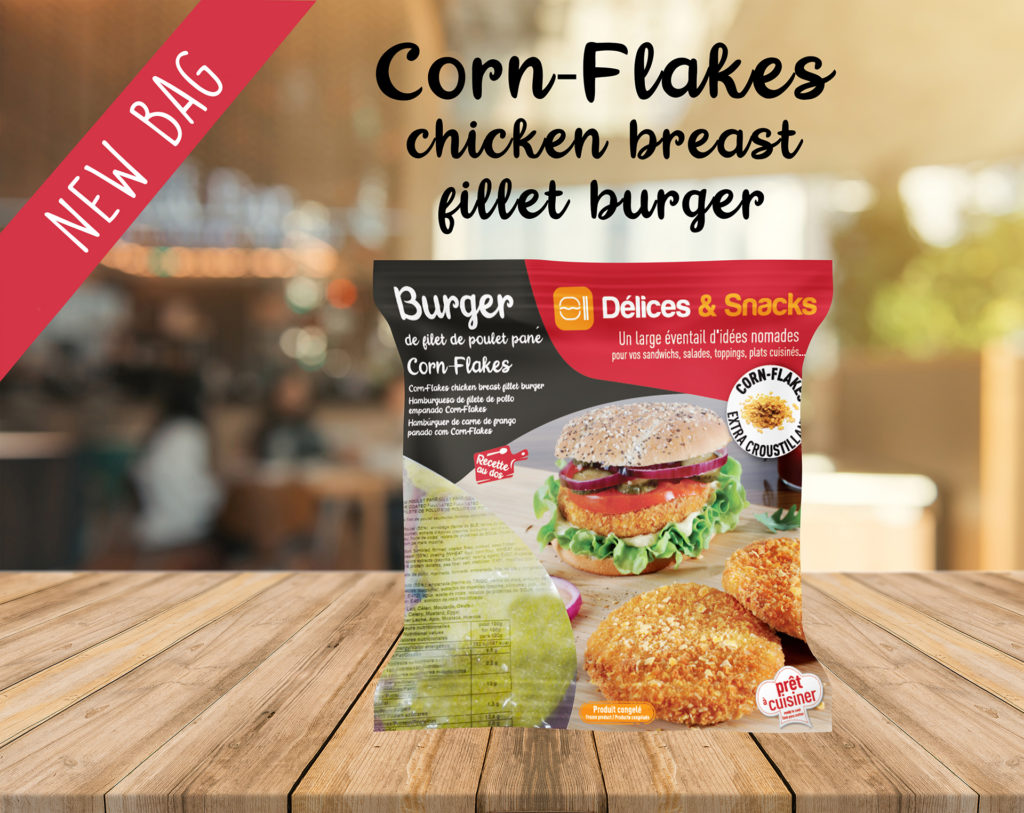 Corn-Flakes chicken breast fillet burger - Délices & Snacks - Volatys