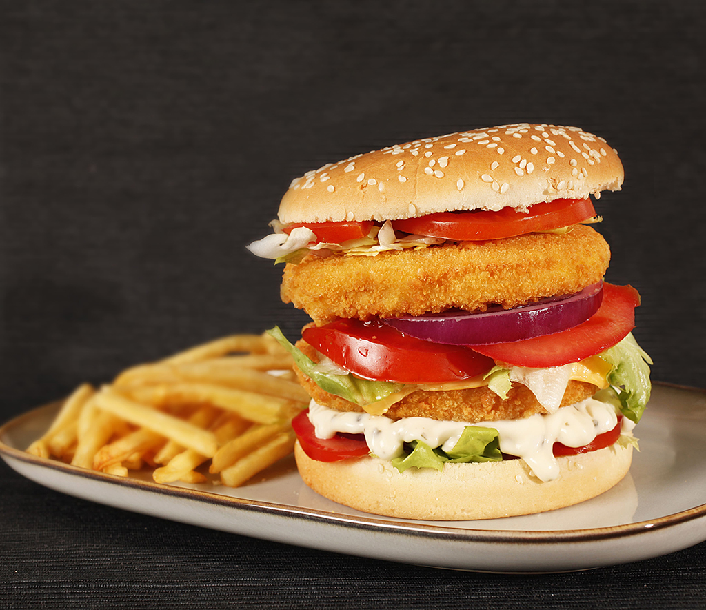 Maxi hamburguesa de pechuga de pollo empanada Délices & Snack