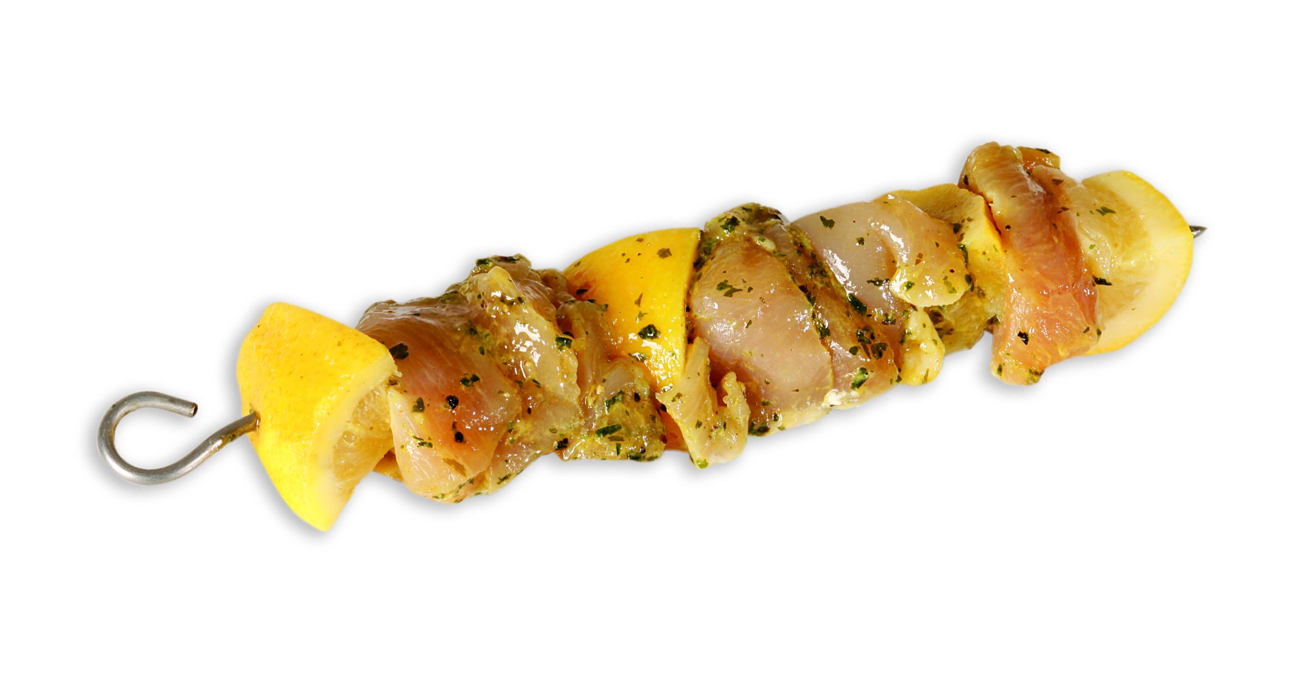 Brocheta de pechuga de pollo con limón marinada en hierbas, Délices & Gastronomie - Volatys