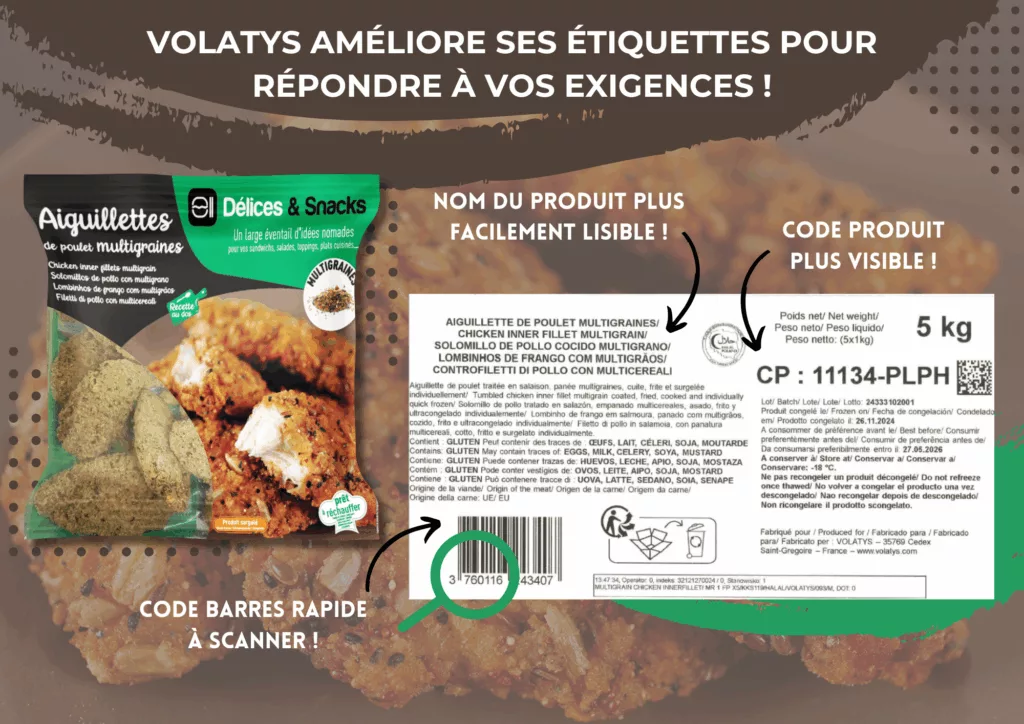 Amélioration des étiquettes produits VOLATYS