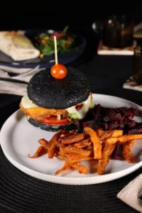 Burger de poulet cornflakes au gorgonzola